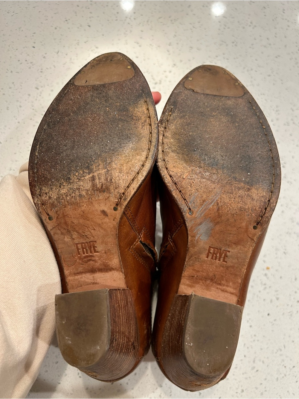 Frye Judith Leather Zip Booties Sz 9 - Picture 7 of 9